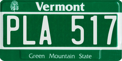 VT license plate PLA517