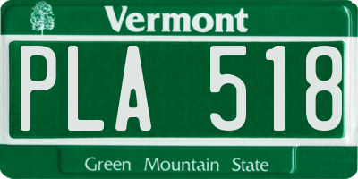 VT license plate PLA518