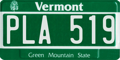 VT license plate PLA519
