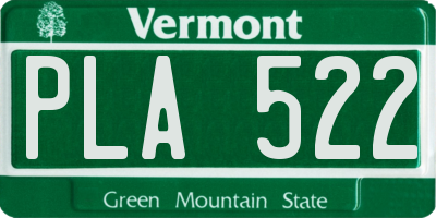 VT license plate PLA522