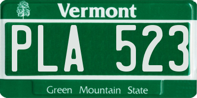 VT license plate PLA523