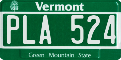 VT license plate PLA524