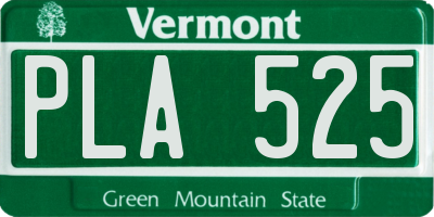 VT license plate PLA525