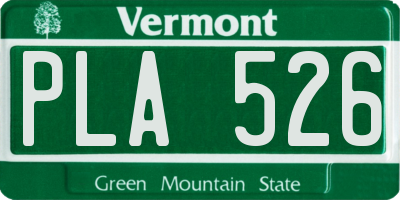 VT license plate PLA526