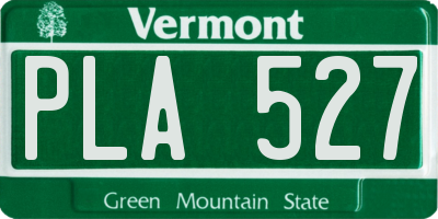 VT license plate PLA527