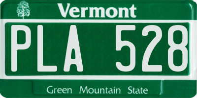 VT license plate PLA528