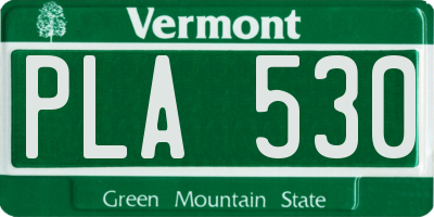 VT license plate PLA530
