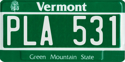 VT license plate PLA531