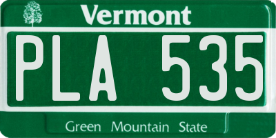 VT license plate PLA535