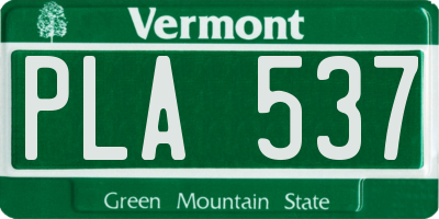 VT license plate PLA537