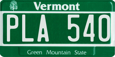 VT license plate PLA540