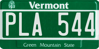 VT license plate PLA544