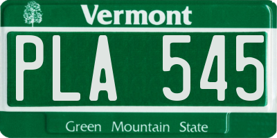 VT license plate PLA545