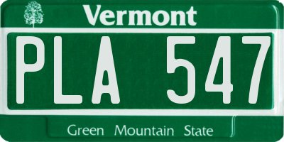 VT license plate PLA547