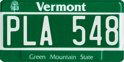 VT license plate PLA548