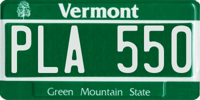 VT license plate PLA550