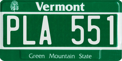 VT license plate PLA551