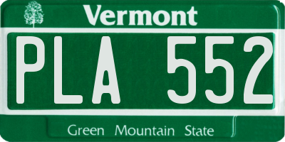 VT license plate PLA552