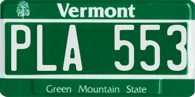 VT license plate PLA553