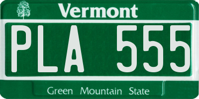 VT license plate PLA555