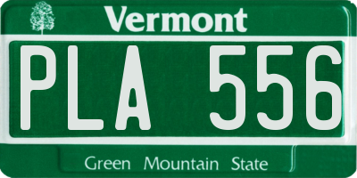 VT license plate PLA556