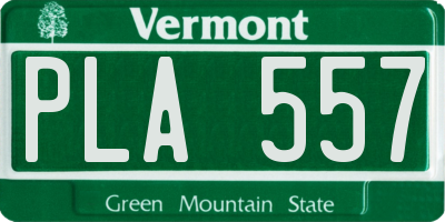 VT license plate PLA557