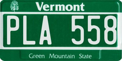 VT license plate PLA558