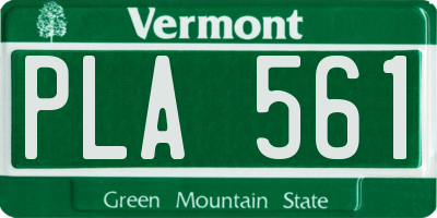 VT license plate PLA561