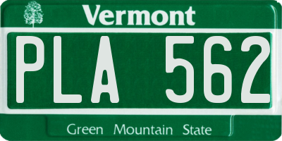 VT license plate PLA562