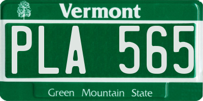 VT license plate PLA565
