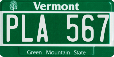 VT license plate PLA567