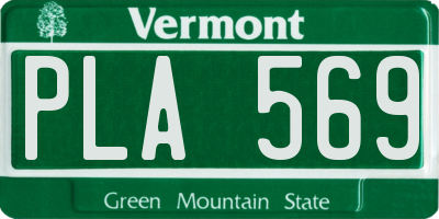 VT license plate PLA569