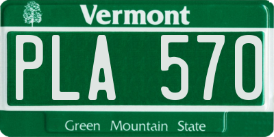VT license plate PLA570