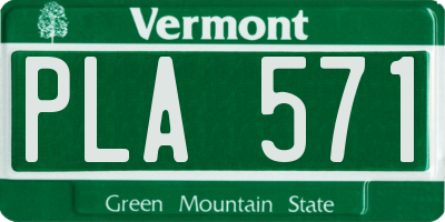 VT license plate PLA571