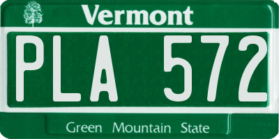 VT license plate PLA572