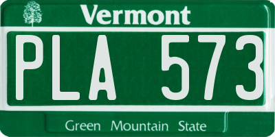 VT license plate PLA573