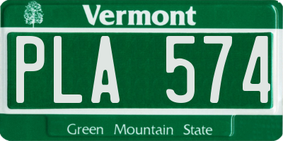 VT license plate PLA574