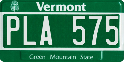VT license plate PLA575