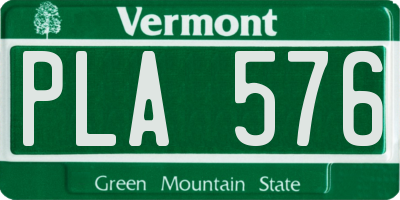 VT license plate PLA576