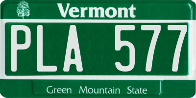 VT license plate PLA577