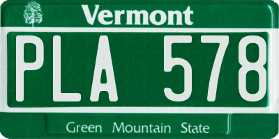 VT license plate PLA578