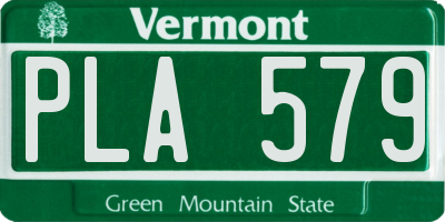 VT license plate PLA579