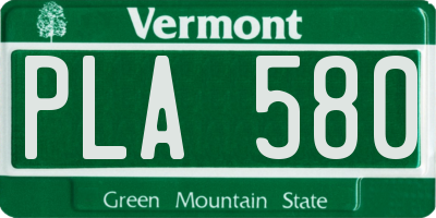 VT license plate PLA580