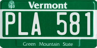 VT license plate PLA581