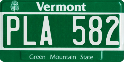 VT license plate PLA582