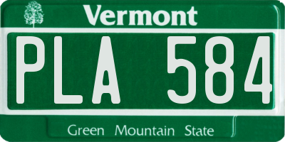 VT license plate PLA584