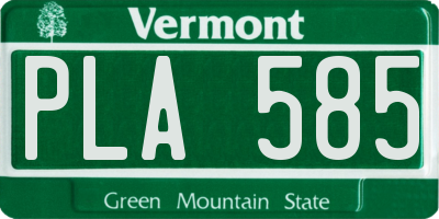 VT license plate PLA585