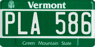VT license plate PLA586