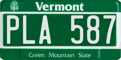 VT license plate PLA587