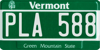 VT license plate PLA588